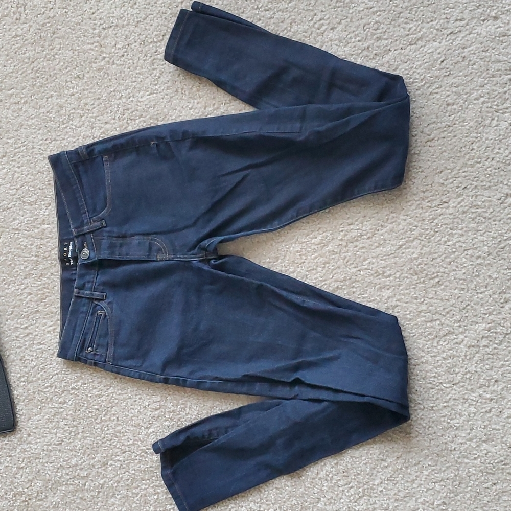 The kooples sport high rise dark wash button fly denim skinny jeans size 28 euc